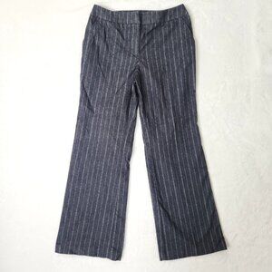 Y2K New York & Company Pinstripe Trousers Women's Size 4 Gray Blue Pants Office‎